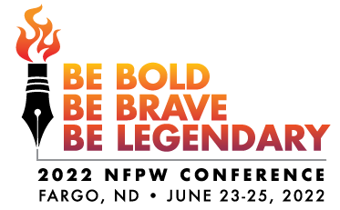 Be bold, be brave, be legendary: 2022 NFPW conference logo